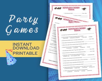 Kentucky Derby Trivia Game: Horse Racing Party (Printable)