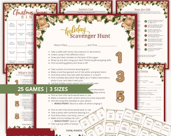 Pacchetto di giochi per feste di Natale in ufficio: 25 divertenti giochi stampabili per adulti e colleghi. Pacchetto per feste di gruppo scaricabile immediatamente.