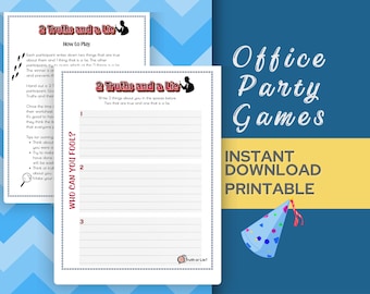 Two Truths and a Lie Printable Group Activity | Office Team Building Staff Activity | Office Party Game |Workplace Team Work Ice Breaker