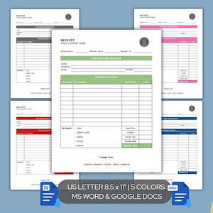 Editable Receipt Template Printable Small Business Digital Download Crafter Receipt Craft Show Vendor Printable Receipt Word and Google Docs