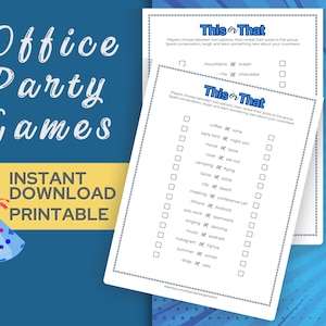 Team Building Activities for Work, Printable Ice Breaker Games, Employee Favorites Office Party Games, This or That Icebreaker Game