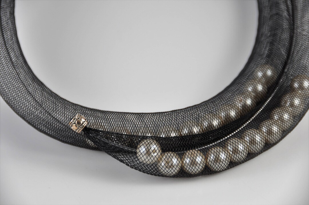 【2plan】24SS★ [MADE] Pearl Twisted Necklace Classic Pearl Two-Tone Plain Twisted Necklace