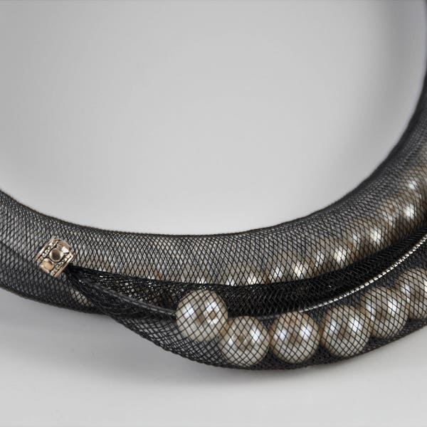 Collier de perles à deux niveaux Jacky Mesh Tube