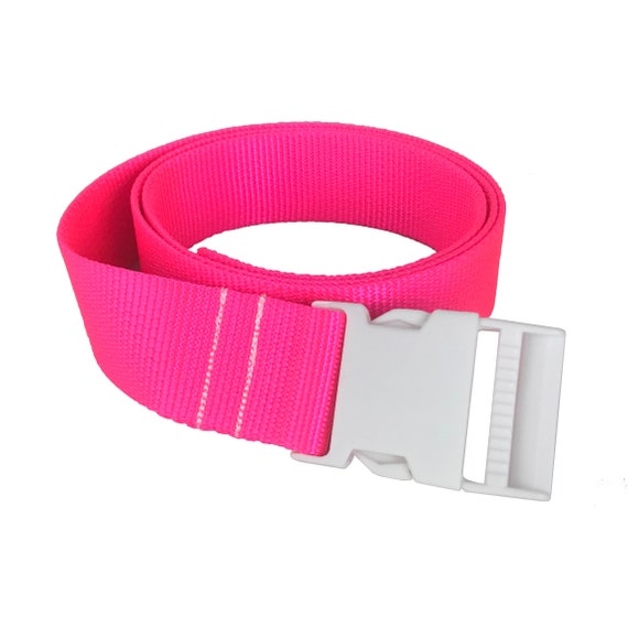 Neon Pink Nylon Side Release Y2k Snap Buckle Adjustable Belt - Etsy