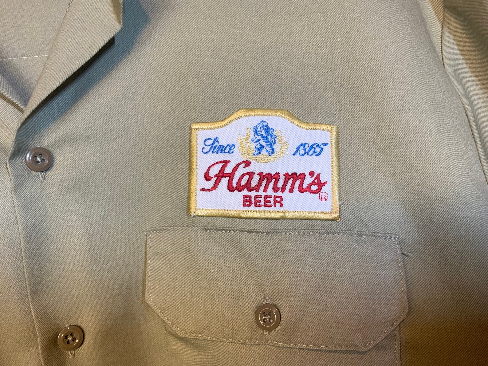 Hamms beer work shirt dickies large. Etsy