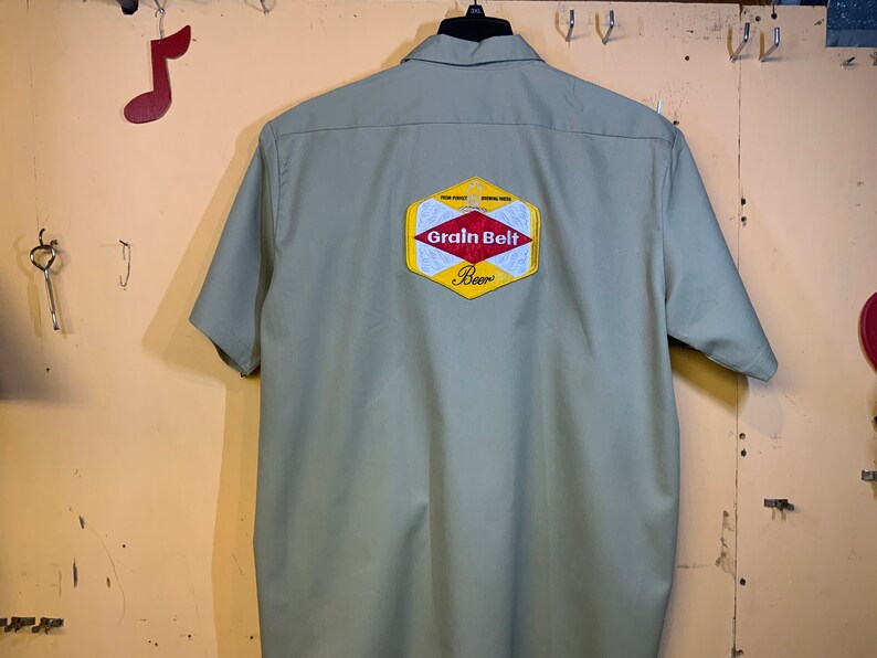 Grain belt beer work shirt dickies xl. Etsy