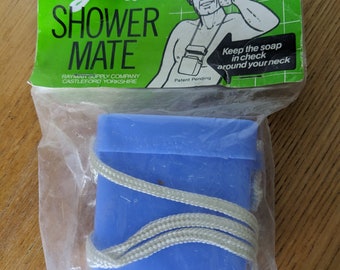 Porte-savon « Shower Mate » des années 1970 sur ficelle, non ouvert