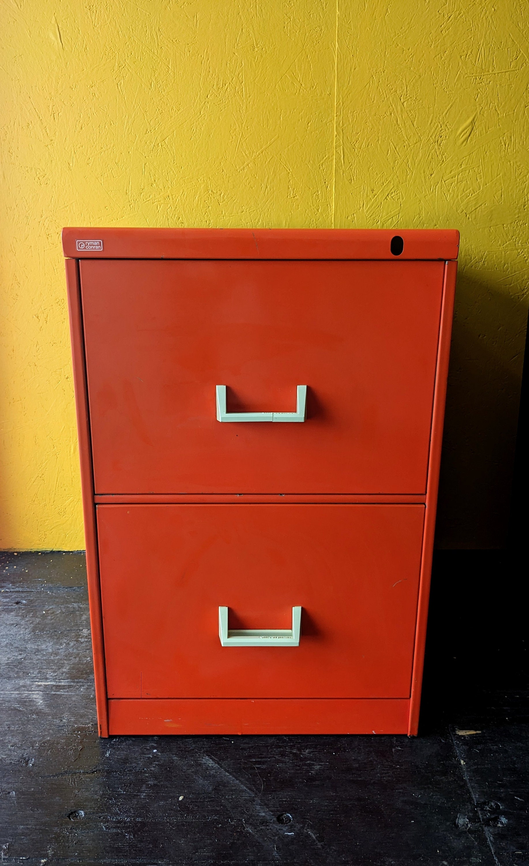 Vintage 2 Drawer Bright Orange Late 1960s Filing Cabinet by Ryman Conran read Item Details for Shipping Costs Etsy