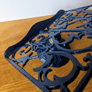 Vintage kitchen blue painted cast iron cook book stand image 9