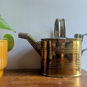 Vintage Messing Gießkanne mit Henkel