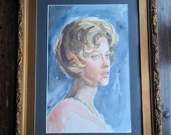 パリ購入　インドネシア作家スラジャの女性肖像画　油彩画 パリ購入 インドネシア作家スラジャの女性肖像画 油彩画 I Wayan Bawa