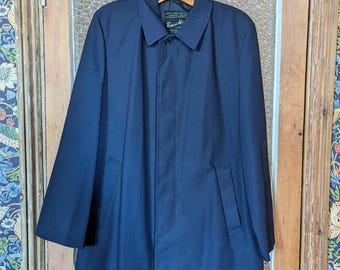 1970s blue new old stock overcoat Made in England by Robert Hirst
