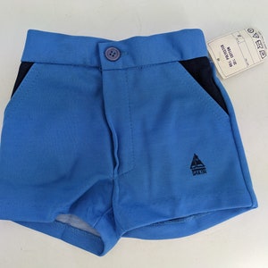 1970s kids' unworn vintage 'Sailor' shorts in two shades of blue