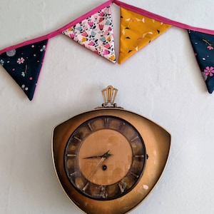 Midcentury Lauffer wall clock with new quartz battery powered movement