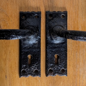 Pair of vintage iron door handles