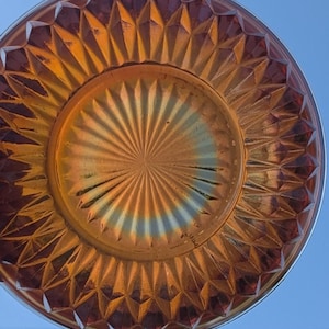 Small 1960s amber glass bonbon dish