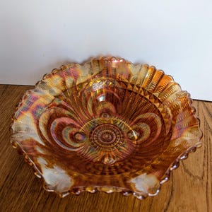 Iridescent early-mid century iridescent Carnival glass bowl