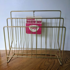 Vintage Hago 'Cascade Magazine Racks', new deadstock gold tone magazine or record racks, 5 available image 1