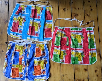 Vintage colourful Scottish Haggis recipe aprons - 3 colours available