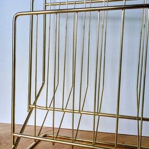 Vintage Hago 'Cascade Magazine Racks', new deadstock gold tone magazine or record racks, 5 available image 9