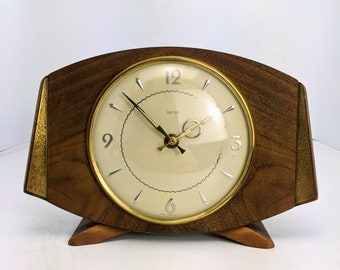 Midcentury Smith's mantle clock ***not working, for decor or repair***