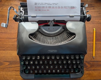 Imperial Good Companion 5 Schreibmaschine, späte 1950er Jahre, sehr guter Zustand mit neuem Farbband und Lederkoffer
