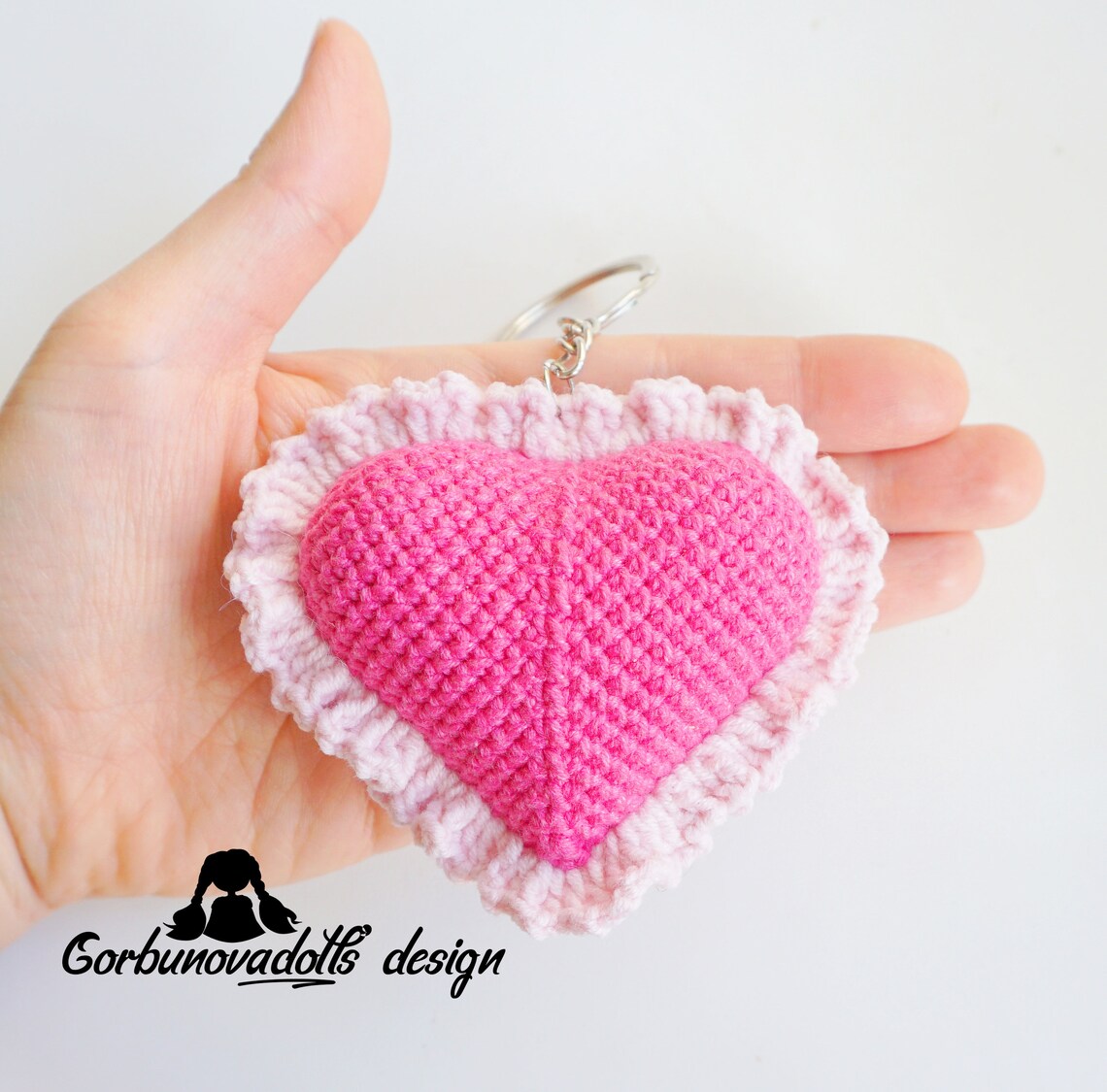 Crochet Heart Keychain pattern for Valentine's day PDF in Etsy