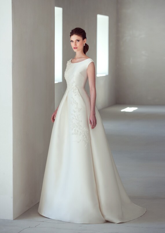 Classic Elegant Boho Wedding Dress Simple Pocket Embroidered Etsy