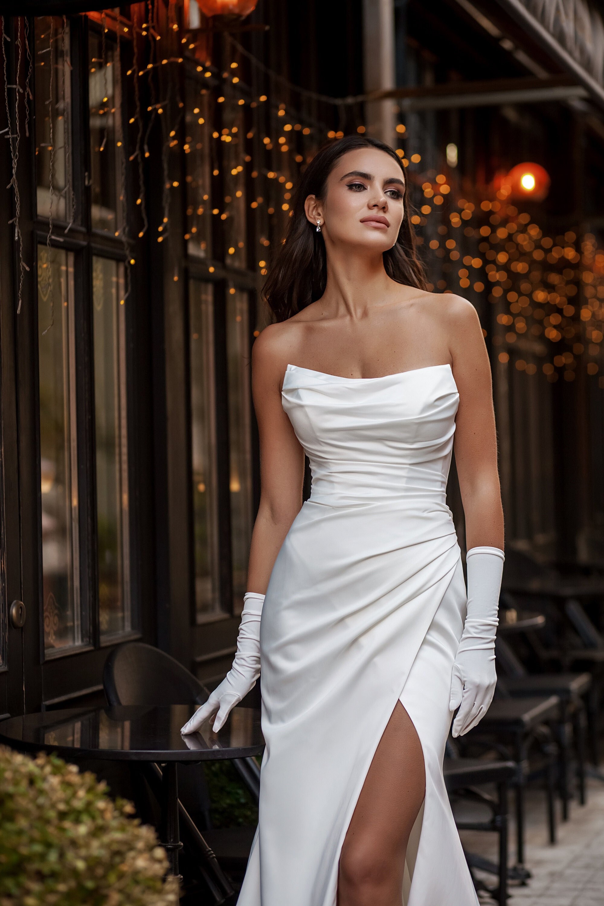 gloves wedding dress