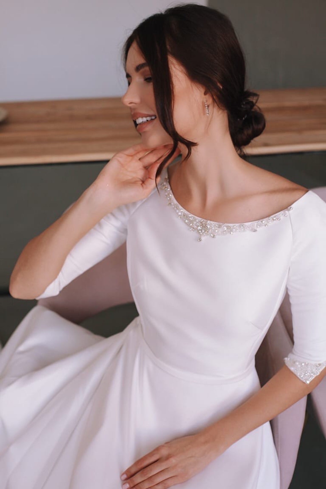 Megan wedding dress boho elegant decor modern minimalism