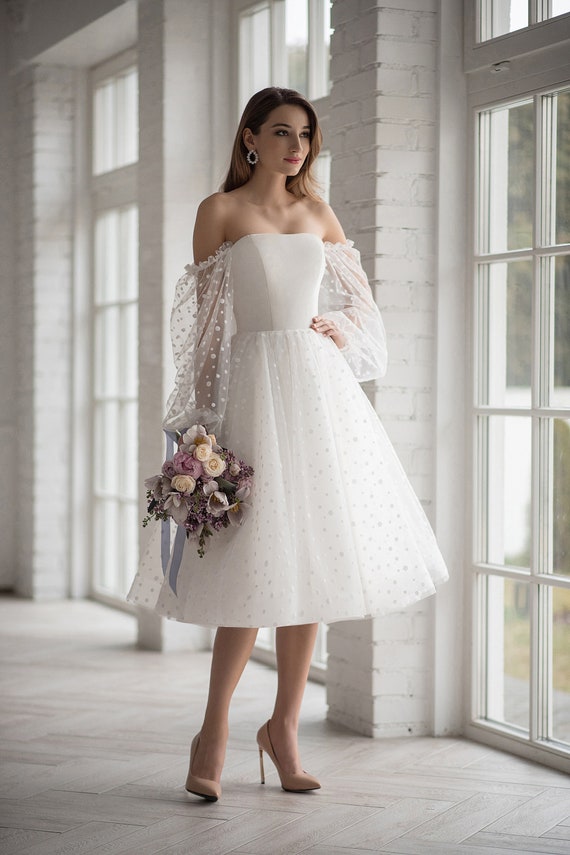 tea length boho wedding dress