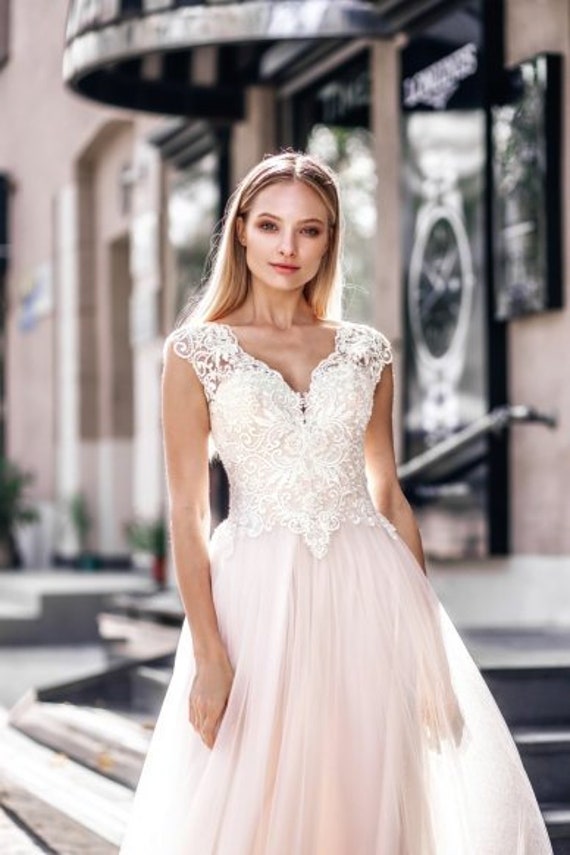 light and lace wedding dress