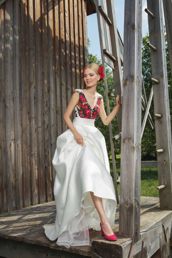folk wedding dress