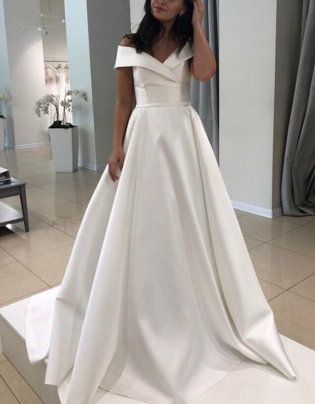 Classic Satin Simple Wedding Dress Plus Size Wedding Dress | Etsy UK