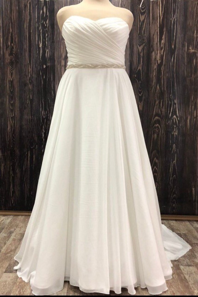 Plus Size Wedding Dress Chiffon Classic Ivory White Blush Etsy
