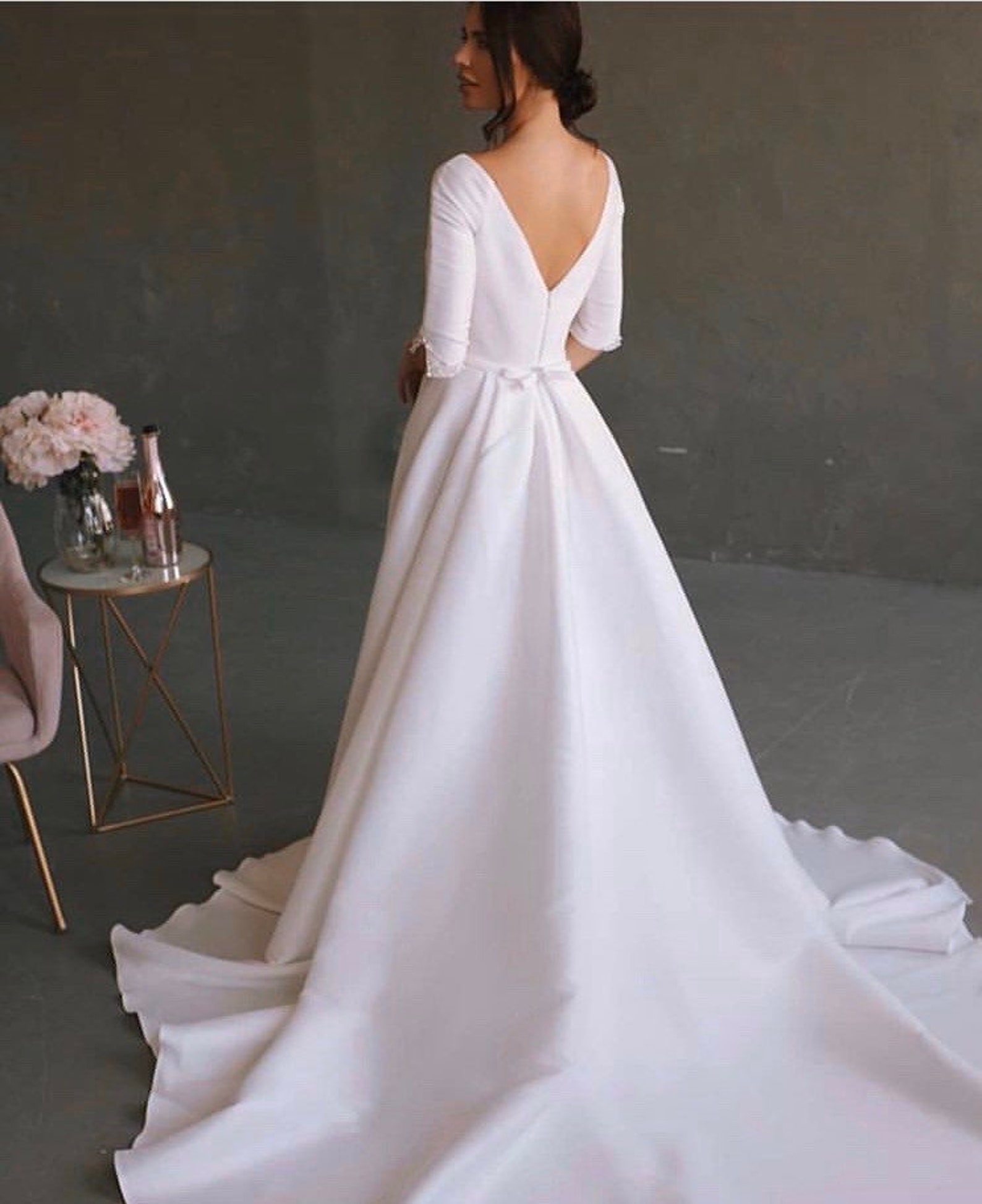 Megan wedding dress boho elegant decor modern minimalism