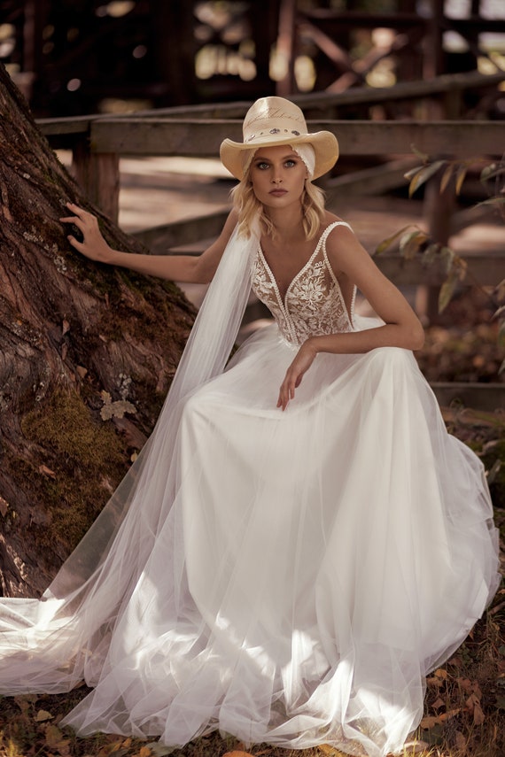 boho modern wedding dress