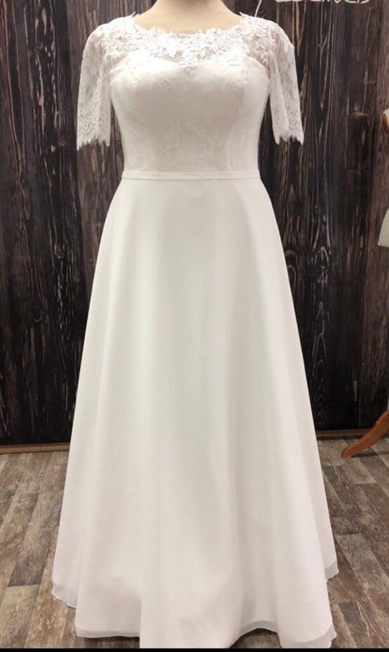 Plus Size Wedding Dress Sleeves Classic Ivory Boho Modern Etsy