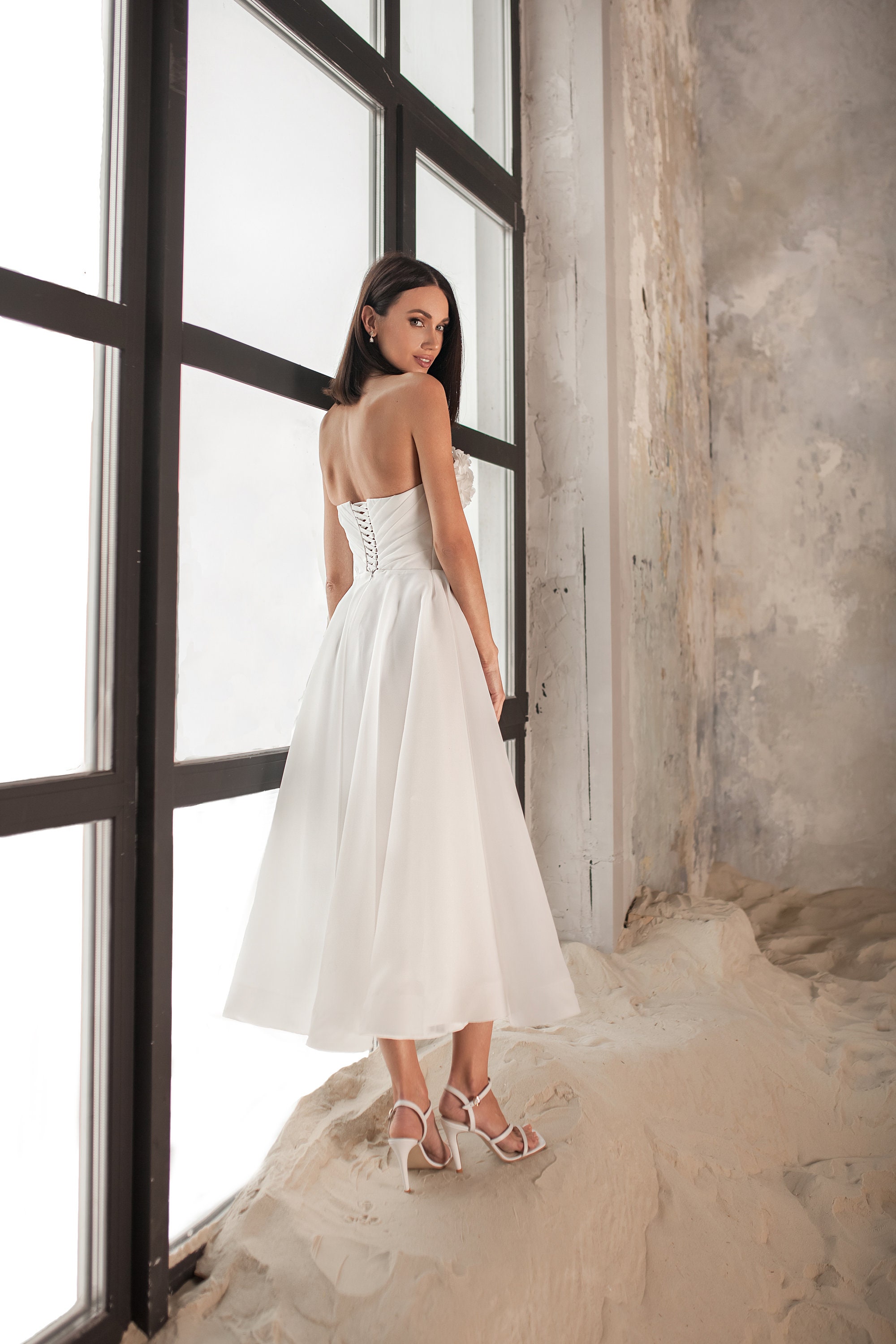 midi wedding dress