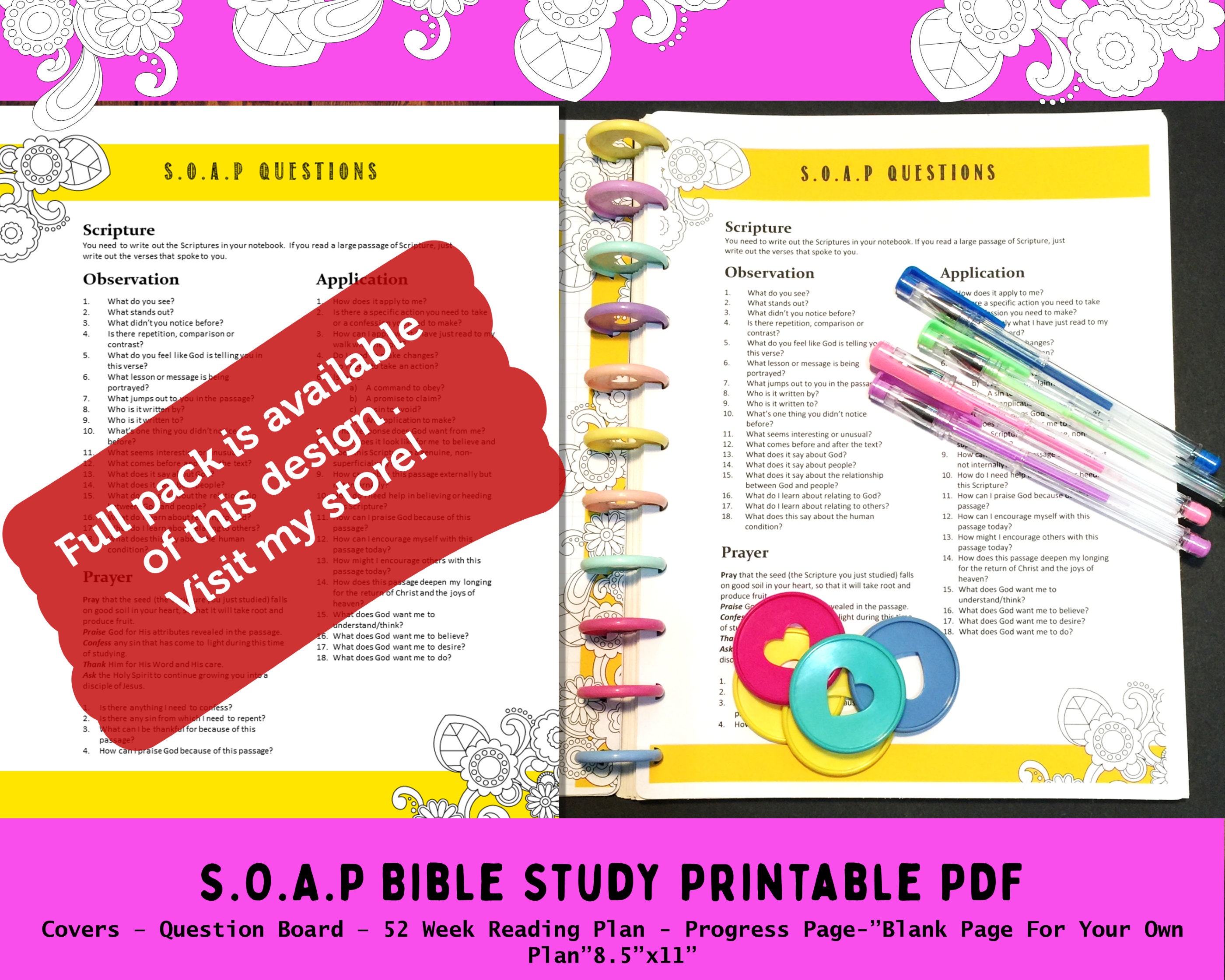 Bible Study S.O.A.P Guide Printable 8.5x11 Etsy