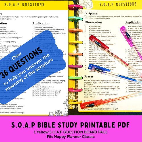 Bible Study S O A P Guide Printable Pdf S O A P Bible Study Etsy