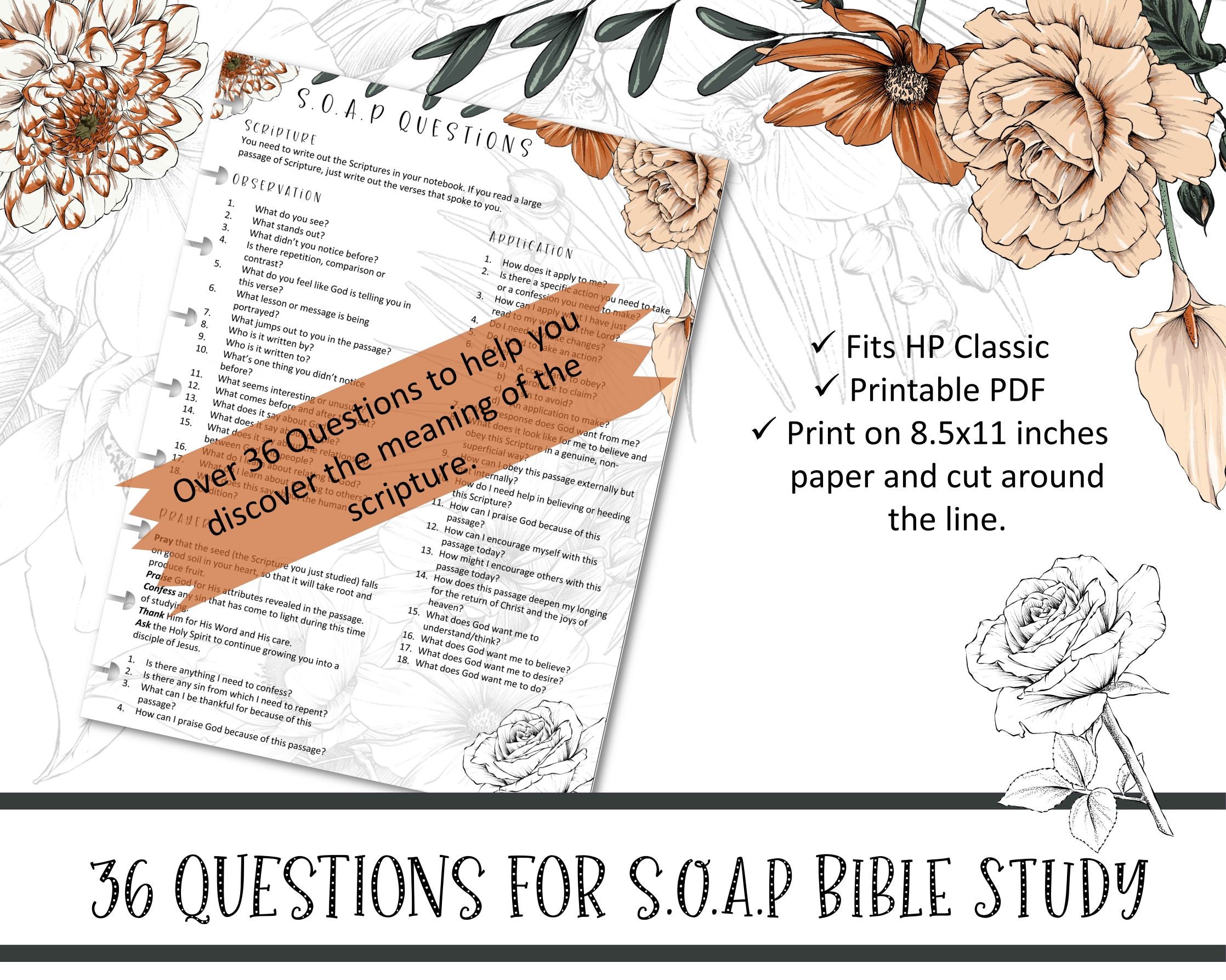 S O A P Bible Study Printable PDF Happy Planner Classic Etsy