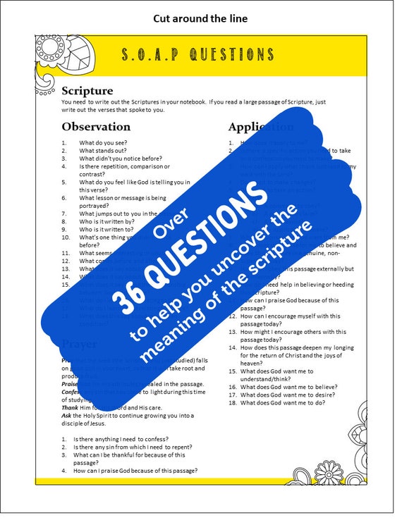 S O A P Bible Study Guide Printables Pdf S O A P Bible Study Etsy