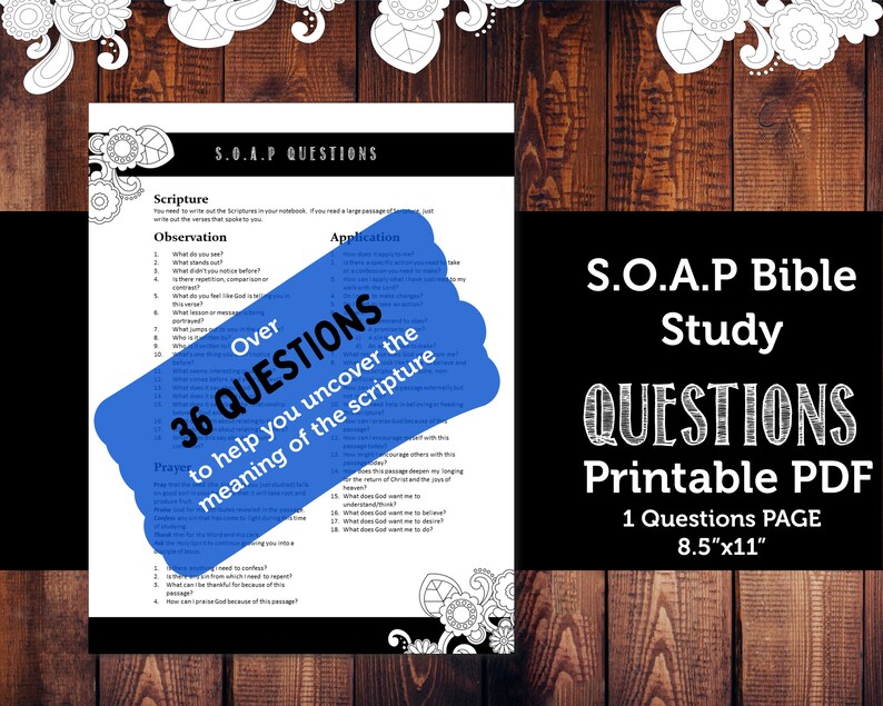 Bible Study S.O.A.P Guide Printable 8.5x11 Etsy
