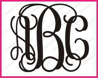 SALE! Interlocking Monogram, Vine Monogram Svg, Vine Monogram Font, Monogram Alphabet, Cricut Svg, Silhouette Cut Files, Cut Files