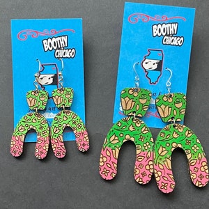 Flower UP earrings, gamer girls