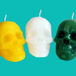 Small Skull candle (many colors) for ritual, spell work, Wicca, rootwork, pagan, Santeria, voodoo Halloween, magic, magick