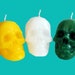 Small Skull candle (many colors) for ritual, spell work, Wicca, rootwork, pagan, Santeria, voodoo Halloween, magic, magick 