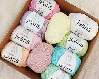 Zestaw włóczek bawełnianych YarnArt Jeans: Amigurumi Knitting, 10 motków
