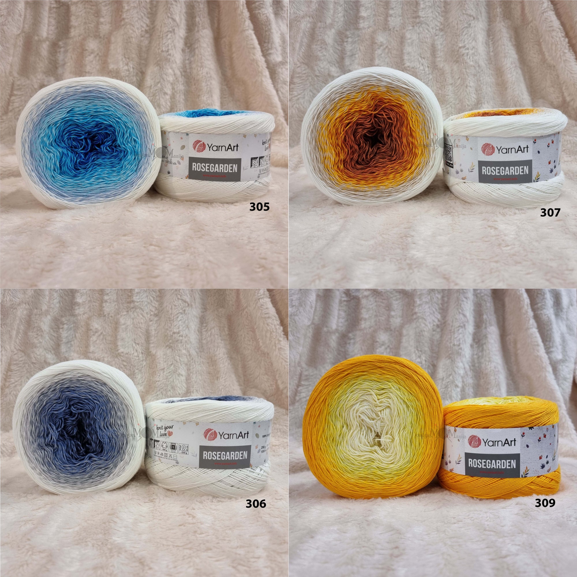 Yarnart Rosegarden Cotton Yarn Etsy